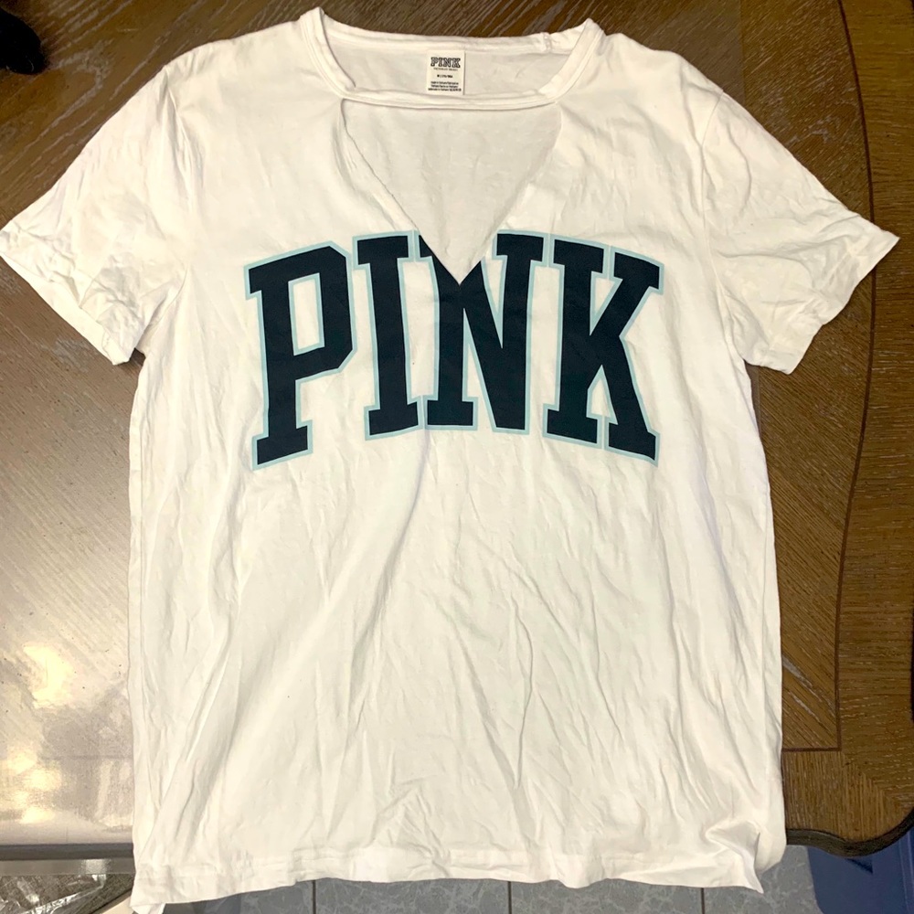 Pink V neck cut tshirt